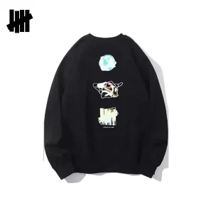UNDEFEATED 摔跤圖案 情侶款 套頭圓領 寬鬆衛衣 百搭潮 黑色/白色