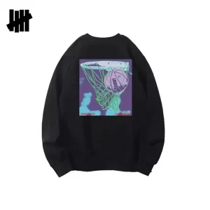 UNDEFEATED 灌籃圖案 寬鬆圓領 套頭衛衣 情侶款 黑色/白色