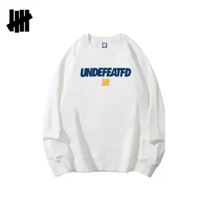 UNDEFEATED 簡約LOGO圖案 寬鬆圓領 長袖衛衣 男女款 黑色/白色